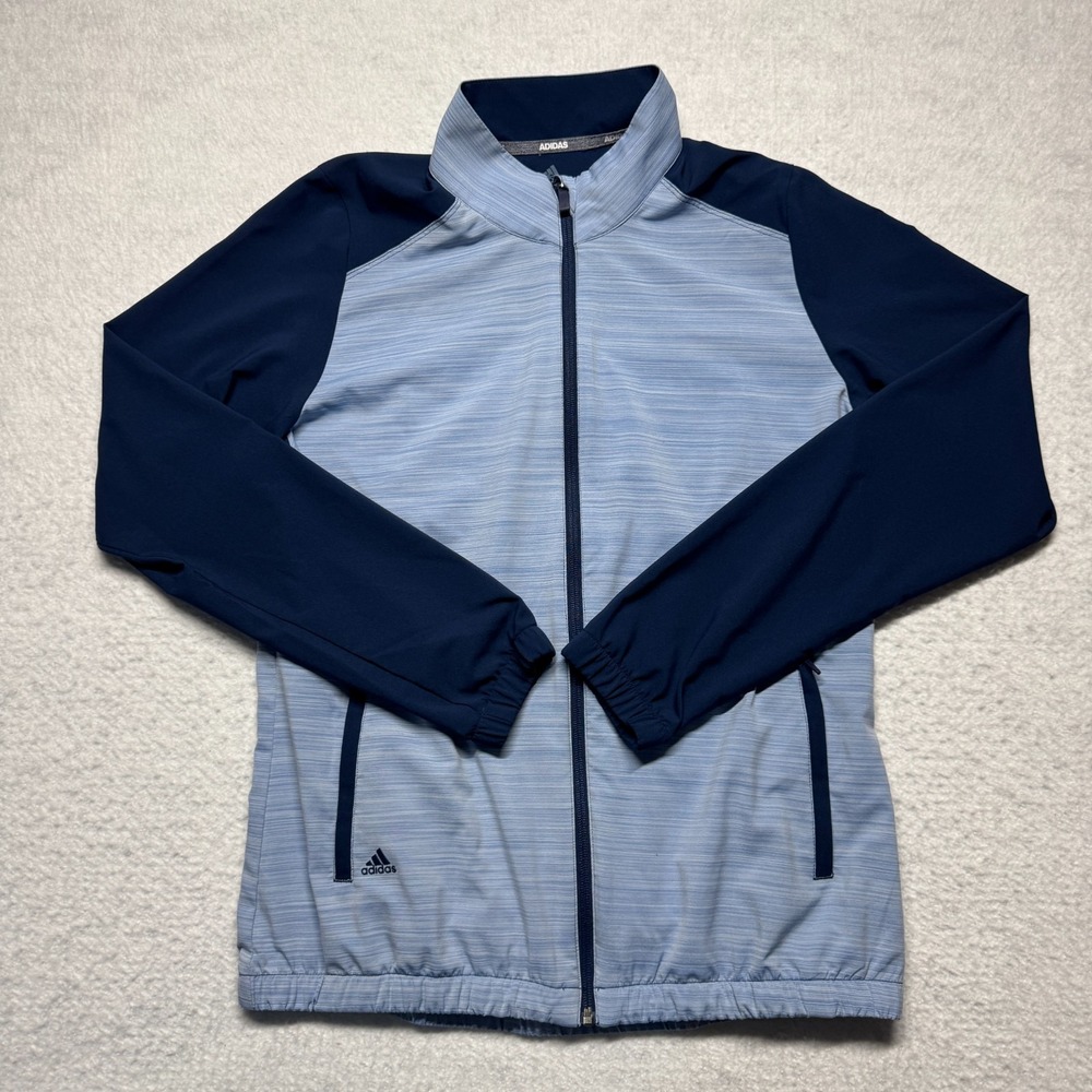 Adidas Wind Jacket Blue Colorblock Essential‎ Full Zip Women's Size Large